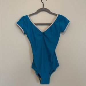 SOLD Eleve blue cap sleeve leotard